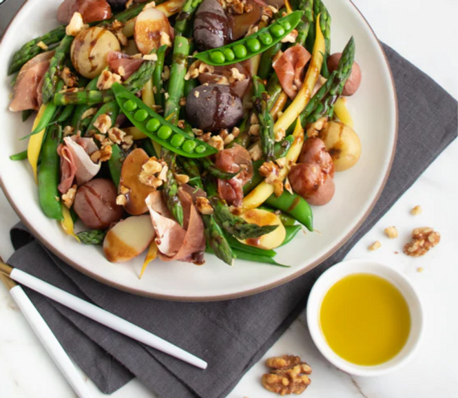 SPRING PEA, ASPARAGUS, POTATO & PROSCIUTTO SALAD