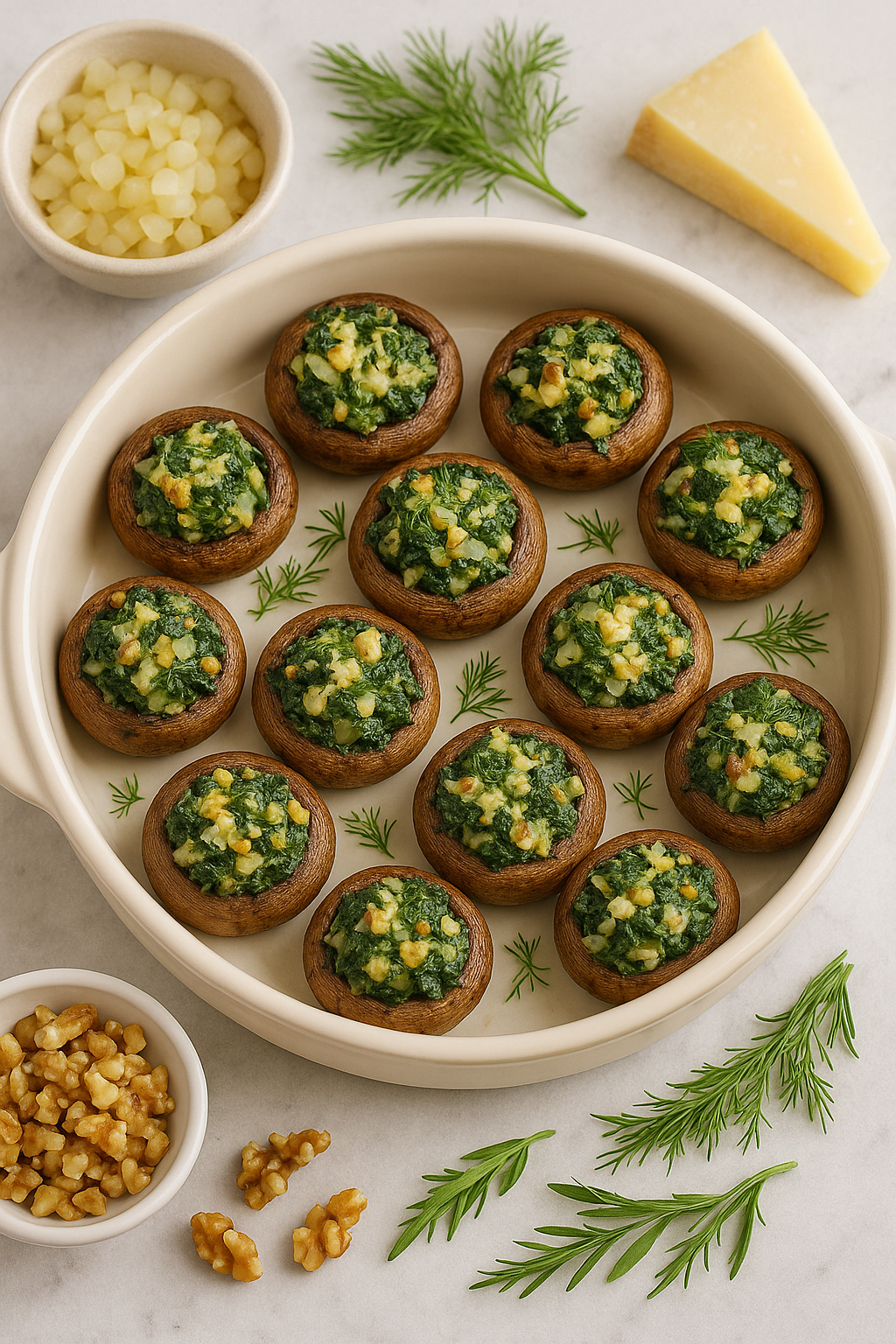 BAKED BABY BELLA MUSHROOMS