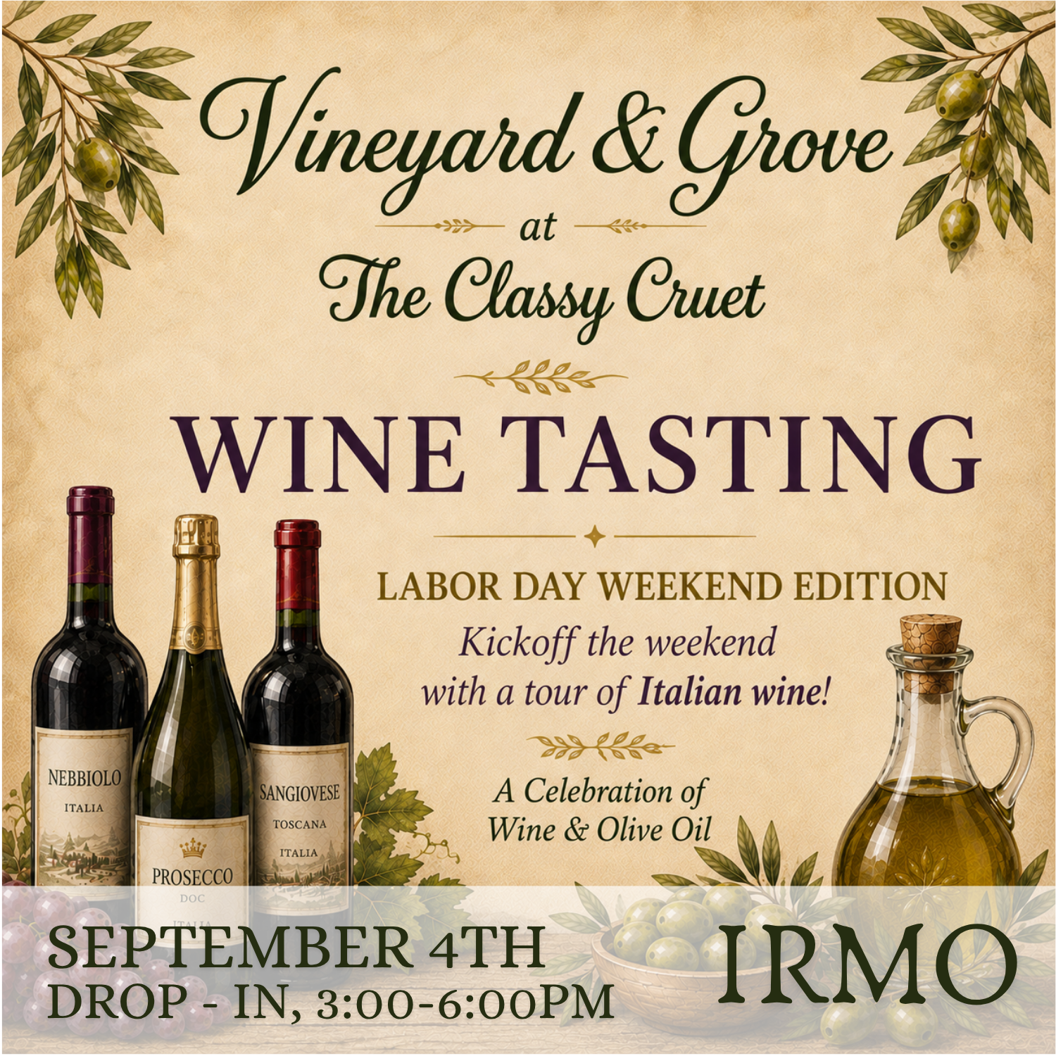 Wine Tasting: "Vineyard & Grove" · September 4th