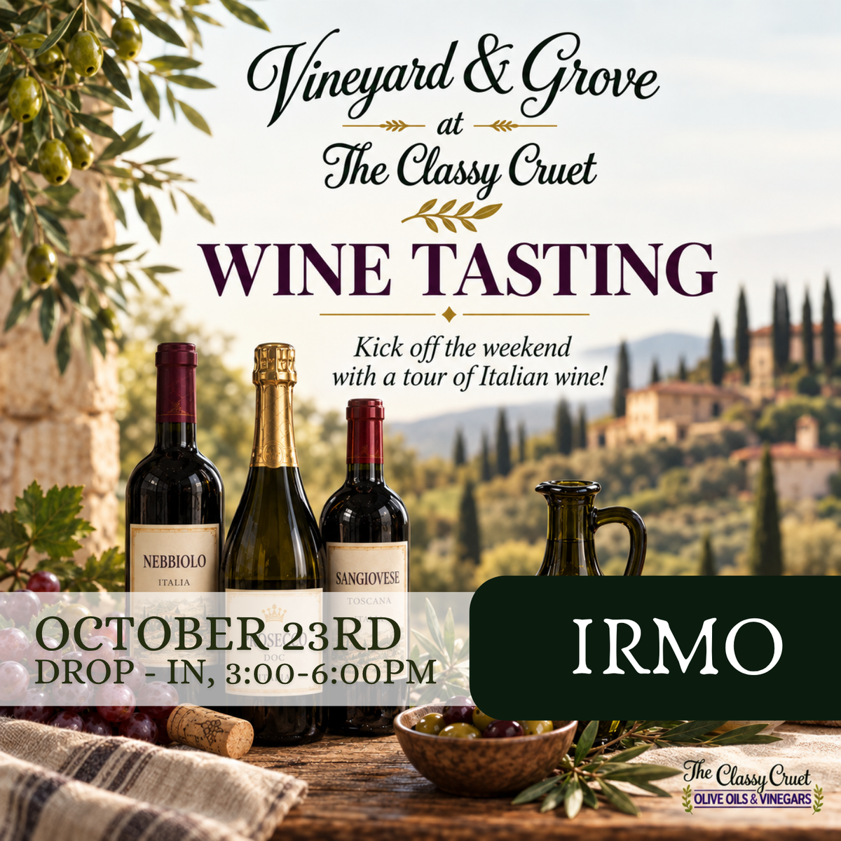Wine Tasting: "Vineyard & Grove" · October 23rd